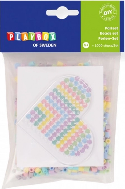 Playbox Small Set of Iron-on Beads Heart 1000 pcs