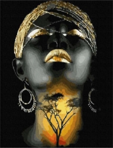 Diamond Painting African Woman 30 × 40 cm