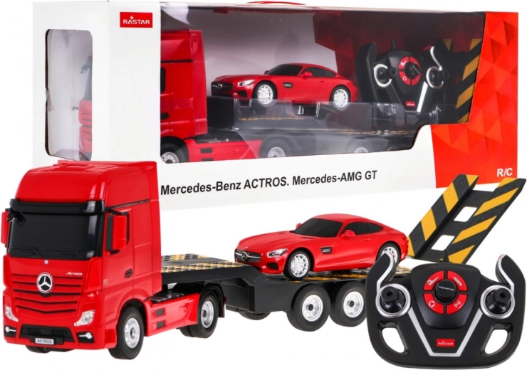 RC veok Mercedes-Benz Actros haagisega 1:26 + Mercedes-AMG GT 1:24