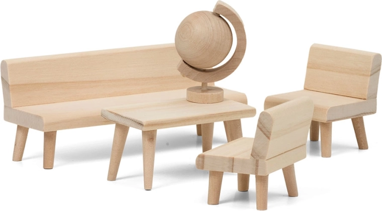 Lundby loominguline mööblikomplekt elutuppa nukumaja jaoks (DIY)