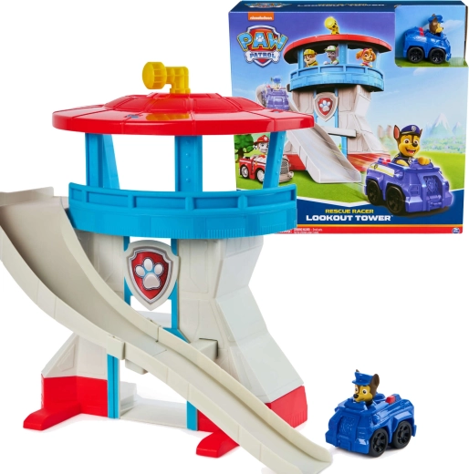 Paw Patroli vaatetorn liumäega ja Chase’i autoga (Spin Master)