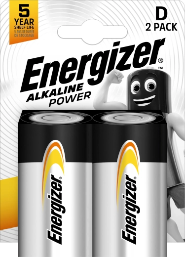 Energizer Alkaline Power D alkaline batteries, 2 pcs