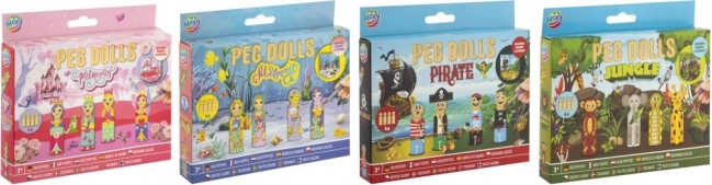 Creative Set Peg Dolls - Princesses, Alchemy, Pirates, and Jungle