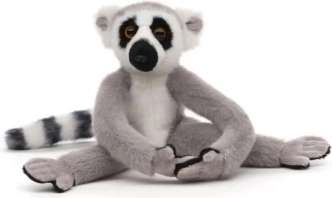 Plush Lemur with Hook-and-Loop Fasteners