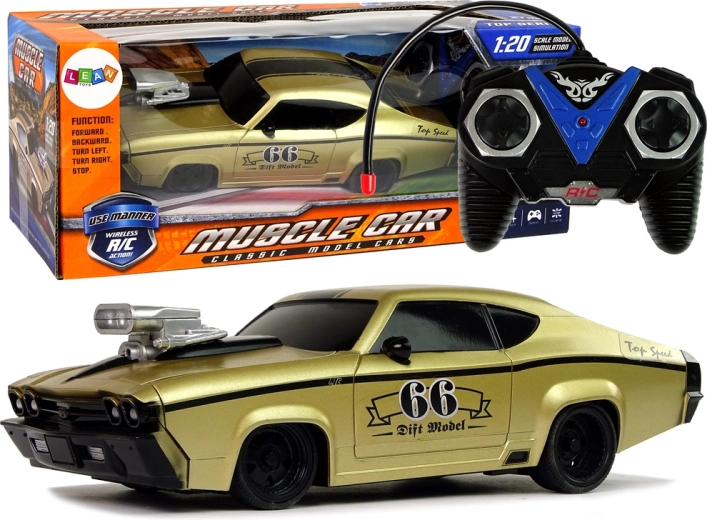 RC sporty classic car 1:20 gold with remote control