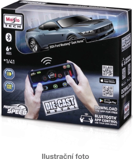 Maisto RC die-cast model 1:41 with Bluetooth control and lights