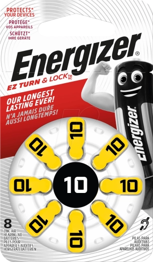 Energizer hearing aid batteries 10, 1.4 V, 8 pcs