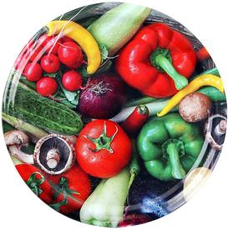 Lids for canning jars with vegetable motif 66 mm, 10 pcs