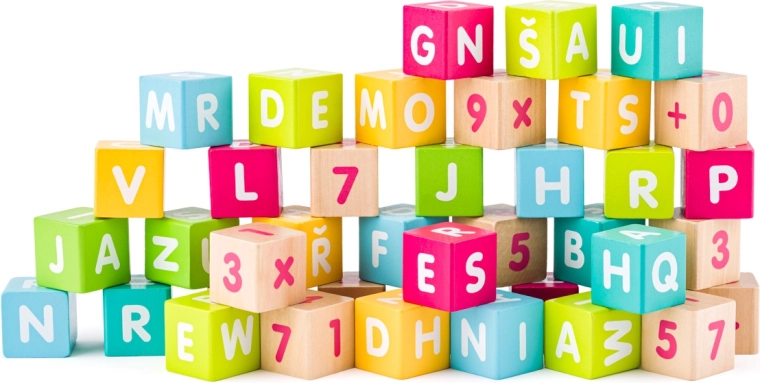 Colorful Blocks with Letters and Numbers