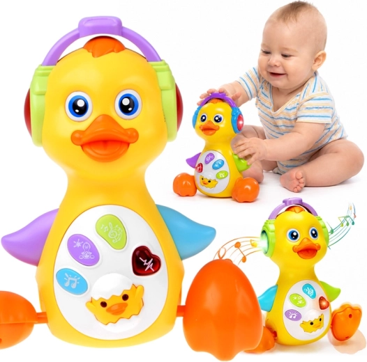 Interactive musical duck for kids – walks, dances, sings and lights up
