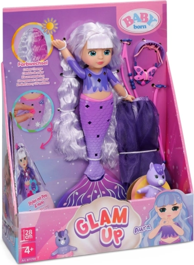 BABY born merineitsi Aura Glam Up värvi muutvate juustega