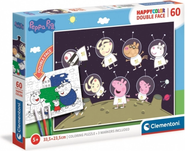 Kahepoolne pusle Peppa Pig kosmoses 60 tükki