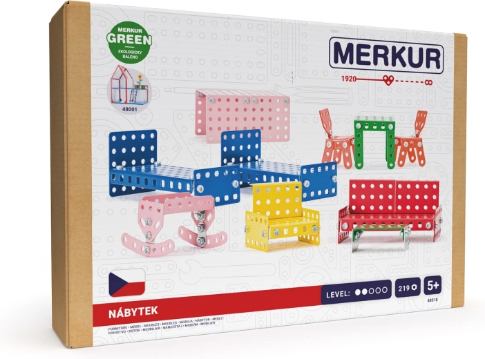 Merkur metal furniture for a dollhouse, 219 pieces