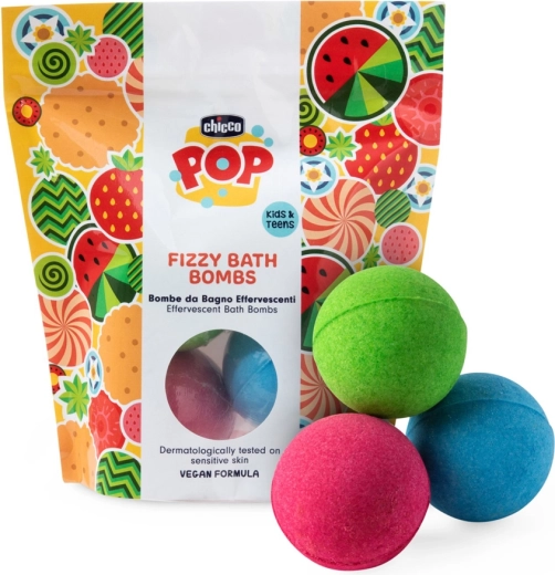 Chicco POP kihisevad vannipommid lastele ja teismelistele 3 tk