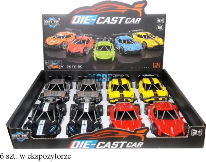 Metallist sportauto heliga ja tagasitõmmatava (pull-back) veoga