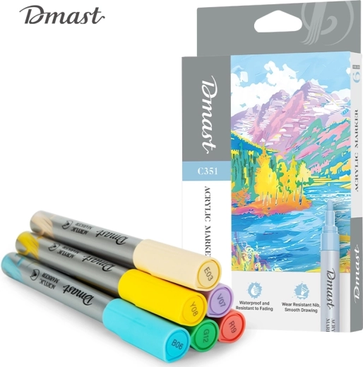 Acrylic markers – set of 6 pcs