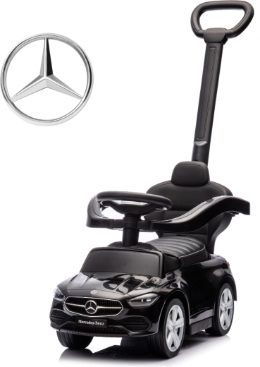 Milly Mally ride-on with push handle Mercedes‑Benz C‑Class Deluxe black
