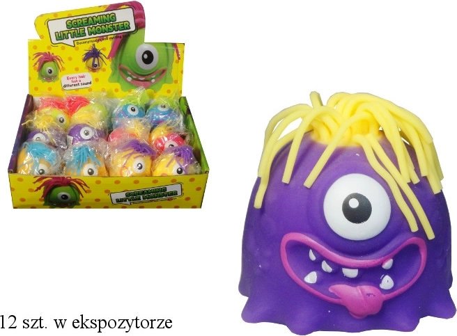 Squeezable rubber one-eyed monster