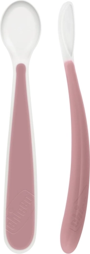 Chicco silikoonlusikas Soft roosa 2 tk, 6k+