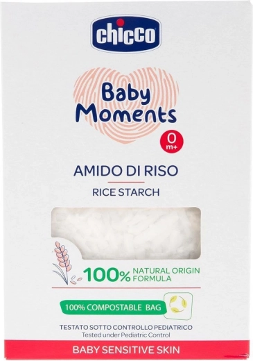 Chicco beebide riisitärklis vanni jaoks Baby Moments Sensitive 100% mahe 250 g