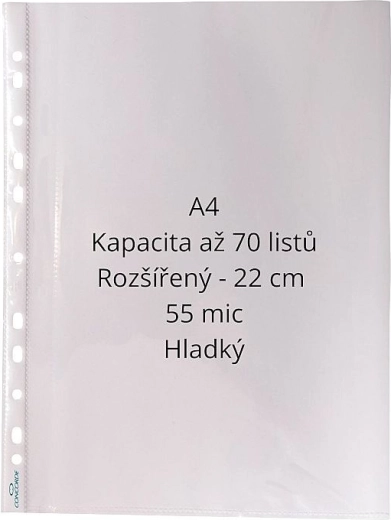 CONCORDE A4 clear smooth sheet protector, 55 microns, 100 pcs
