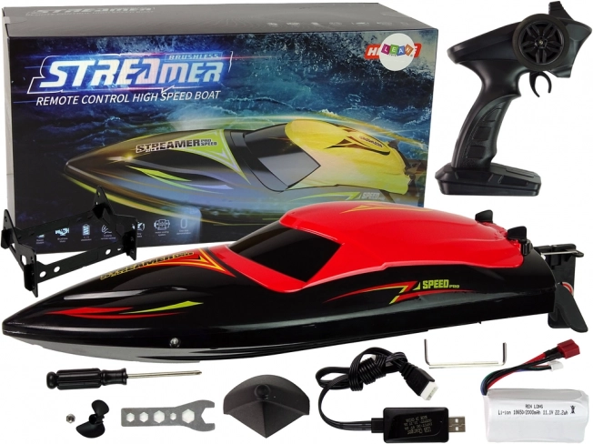 Kiire RC paat 2,4 GHz punane 35 km/h