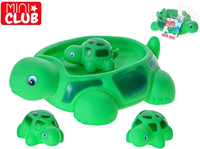 Bath Toy Turtle Family for the Tub with Net