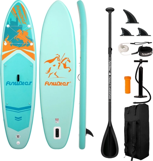 Täispuhutav paddleboard Funwater 350 × 86 × 15 cm – universaalne all-round SUP komplekt (türkiissinine)
