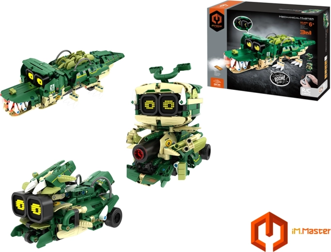 3-ühes kaugjuhtimisega robotkrokodilli ehituskomplekt