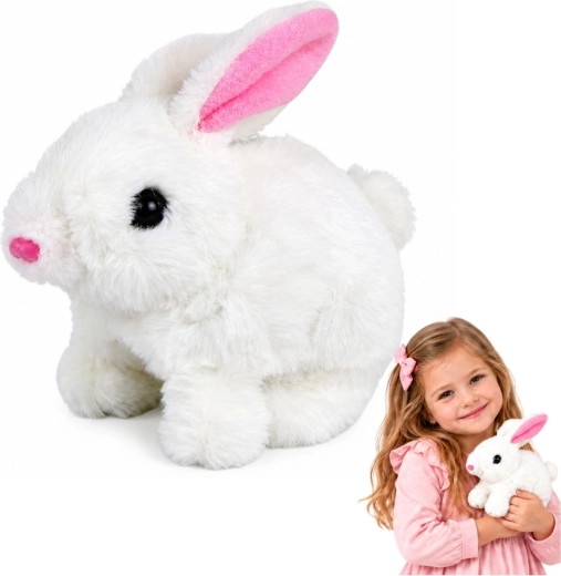 Interactive Walking Bunny with Short White Fur