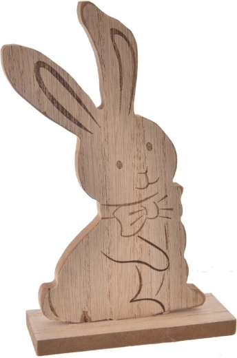 Beige wooden rabbit 18 cm