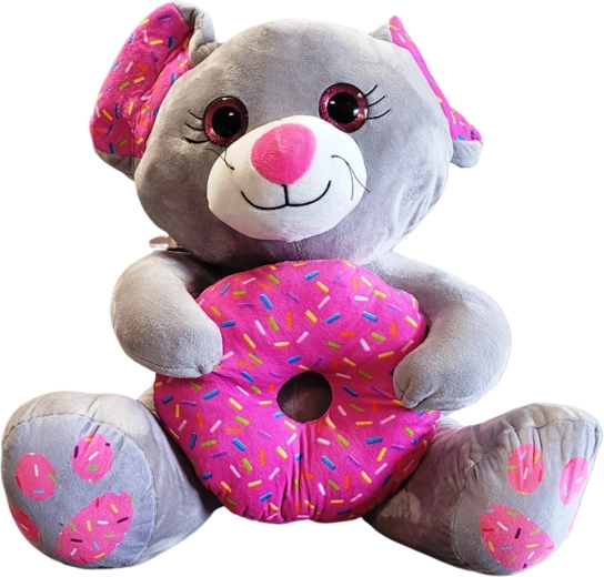 Pehme hiir donutiga 25 cm – hall