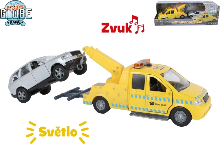 Kids Globe Traffic tow set with lights and sounds 14 cm