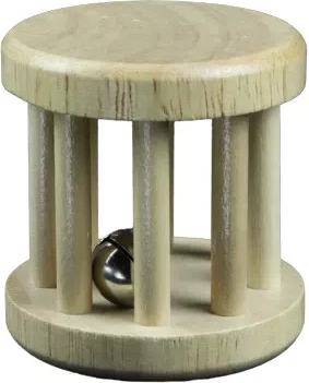 Wooden rattle cage with bell - 1 piece