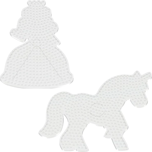 Playbox pegboards for iron-on beads – unicorn and princess (2 pcs)