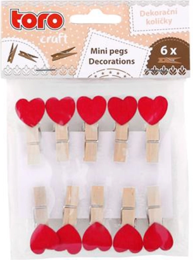 Wooden heart pegs 3.5 cm (10 pcs)