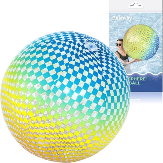Bestway täispuhutav rannapall ColorSphere värvilise ruudumustriga 107 cm