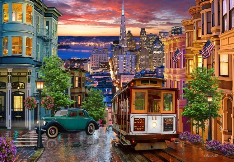 Puzzle Tramm San Franciscos 1000 tükki