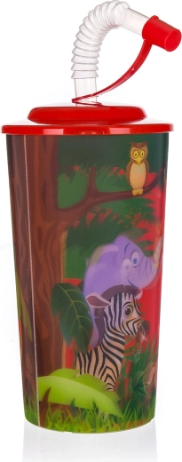 Plasttops ZOO kaane ja kõrrega 470 ml
