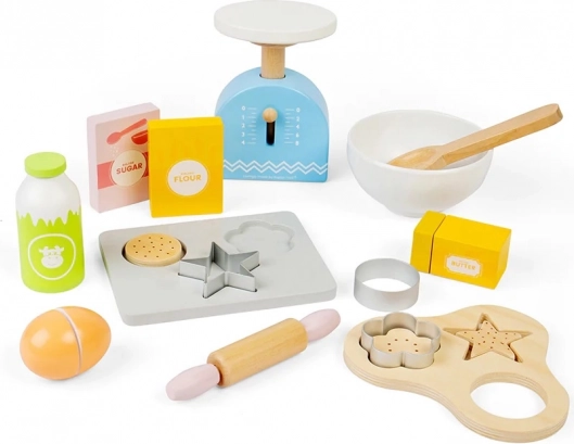 Lastele mõeldud puidust küpsetuskomplekt