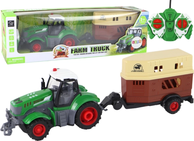 RC tractor with animal trailer 1:24