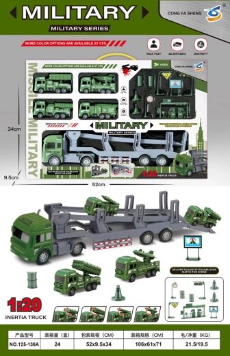Military Set with Transporter, Vehicles and Accessories