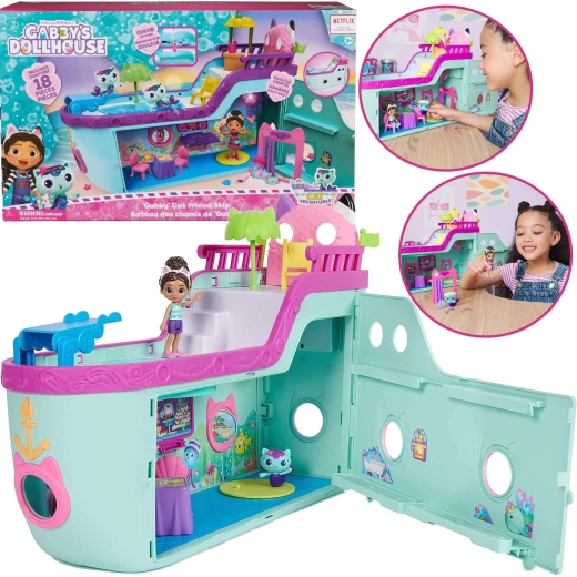 Gabby's Dollhouse Cruise Ship with MerCat