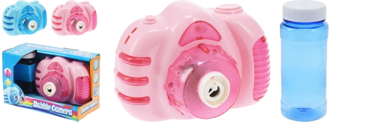Camera-shaped bubble maker for kids with melodies