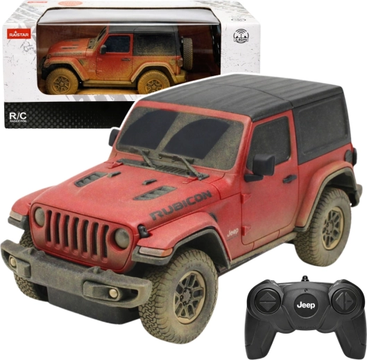 Rastar JEEP Wrangler Rubicon Muddy 1:24 RC – red off-road remote control car