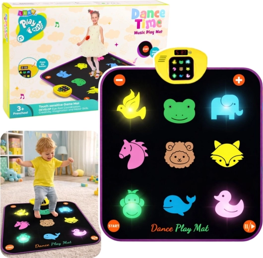 Interactive dance mat with animals, 5 game modes, 3 difficulty levels, light effects