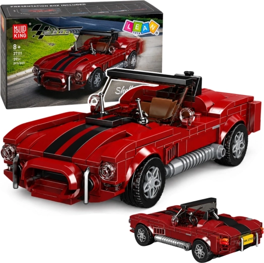 Ehituskomplekt S.Cobra – klassikaline sportauto punane vitriiniga (391 osa)
