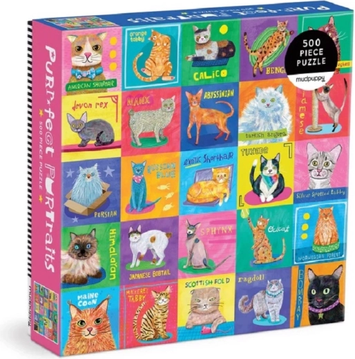 Mudpuppy Cat Portraits Puzzle 500 Pieces
