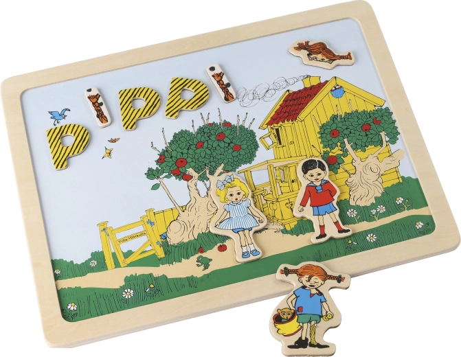 Double-sided magnetic board with letters and pictures – Pippi