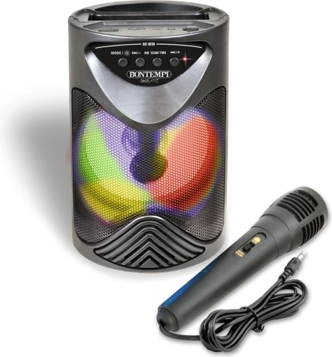 Bontempi juhtmevaba karaoke-kõlar mikrofoniga ja RGB-valgustusega